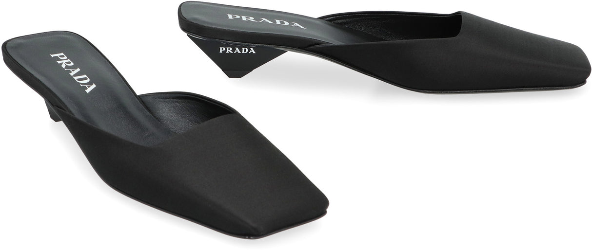 PRADA Satin Flat with Sculptured Heel and Square Toeline for Women
