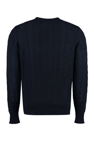 ETRO Blue Cashmere Cable-Knit Sweater for Men (FW23)