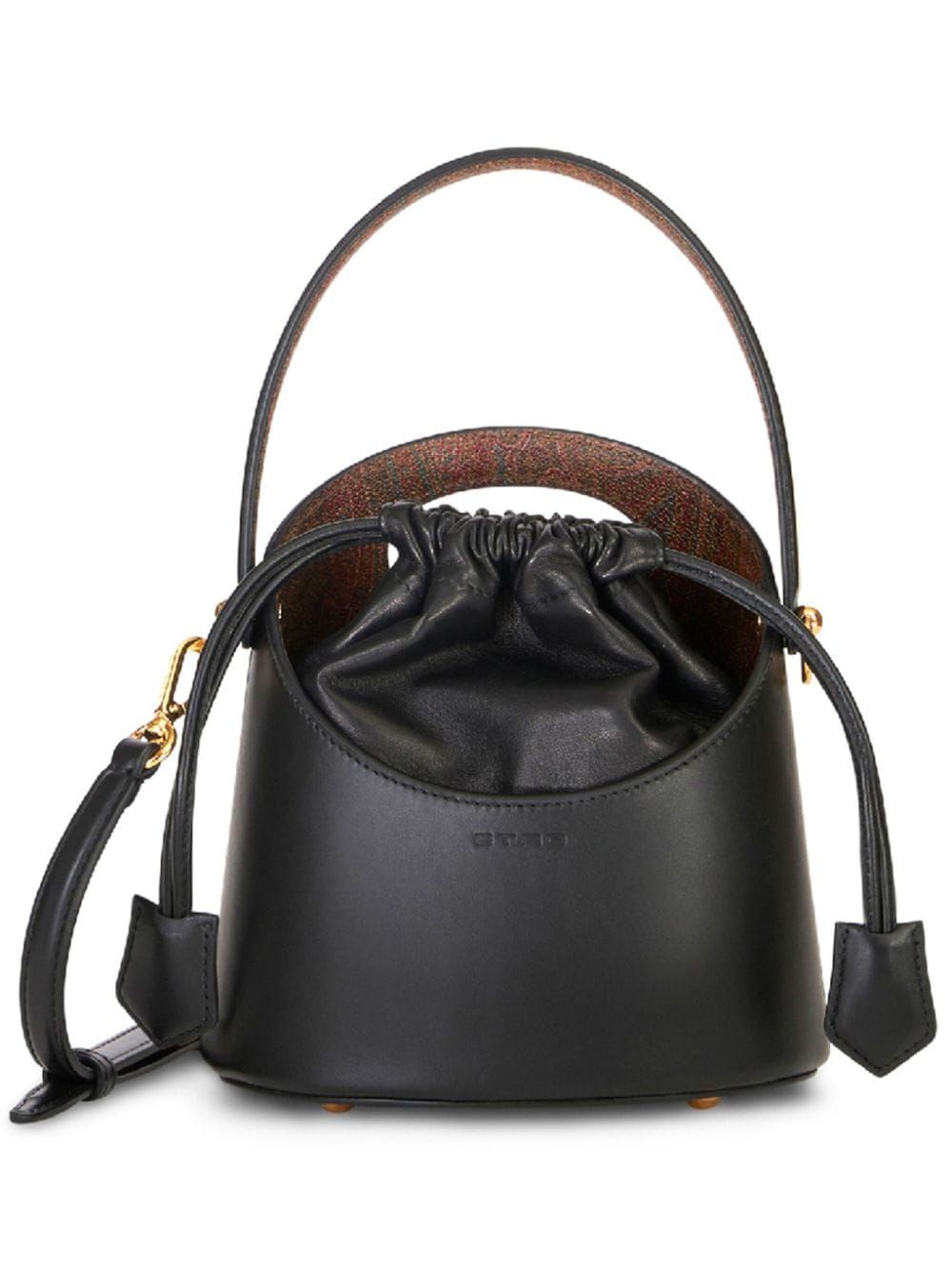 ETRO Stylish Black Leather Bucket Bag for Women - Perfect for FW23!