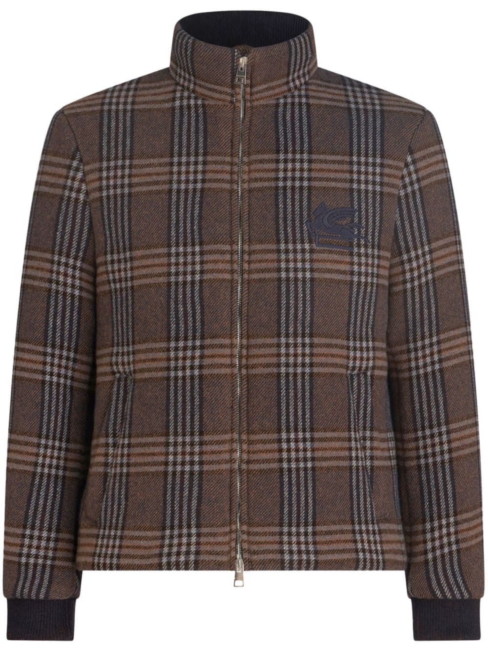 ETRO Blue Wool Padded Jacket for Men - FW23 Collection