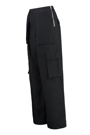 女士时尚黑色尼龙混纺长裤