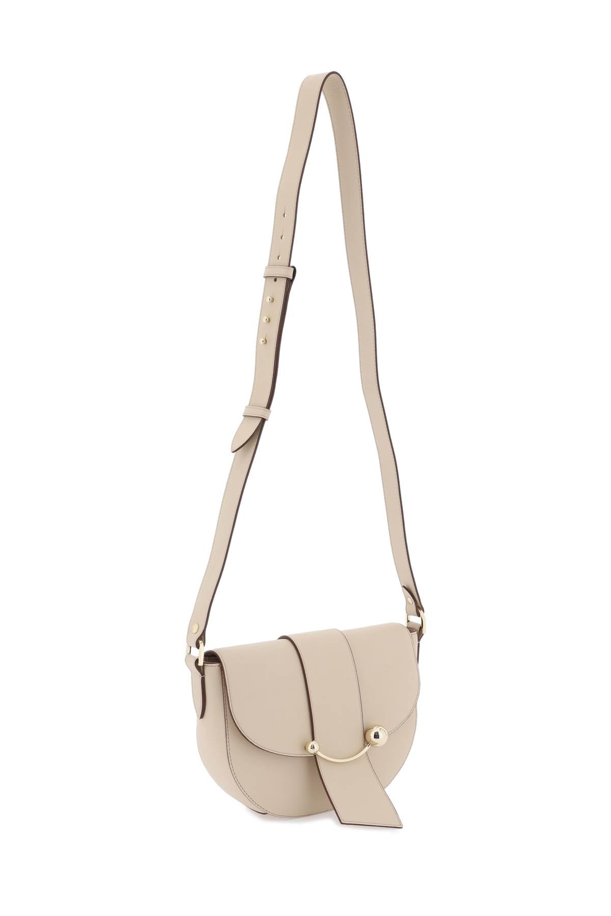 STRATHBERRY Beige Leather Crescent Crossbody Handbag for Women - SS24 Collection