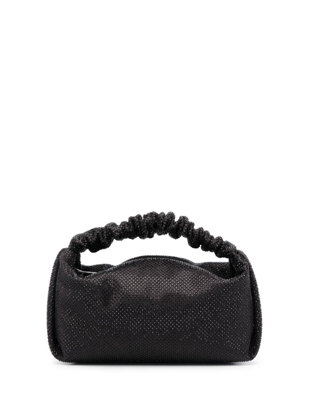 ALEXANDER WANG Crystal-Spark Mini Clutch with Ruched Detailing in Black
