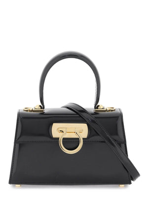 FERRAGAMO Stylish Iconic Leather Handbag for Women - Black FW24