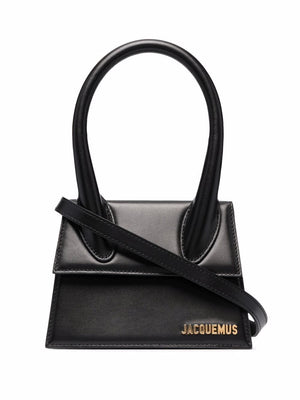 JACQUEMUS Oversized Black Leather Crossbody Bag for Women
