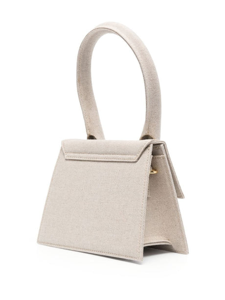 JACQUEMUS Structured Canvas Tote Handbag for Women in Gray for SS24