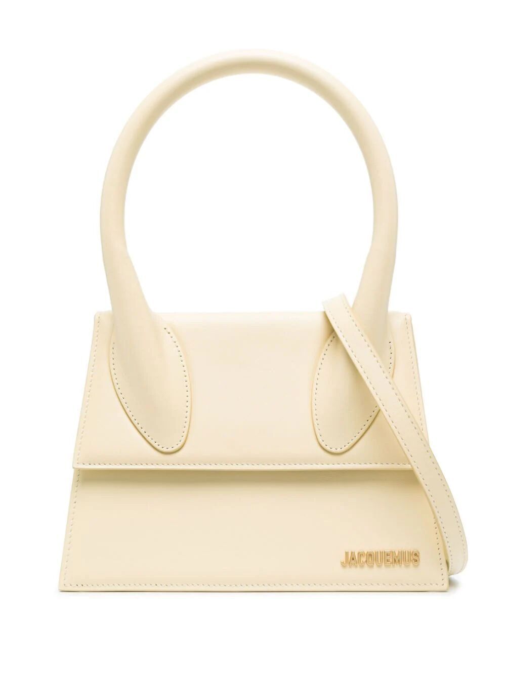 JACQUEMUS Chic White Leather Top-Handle Bag for Women