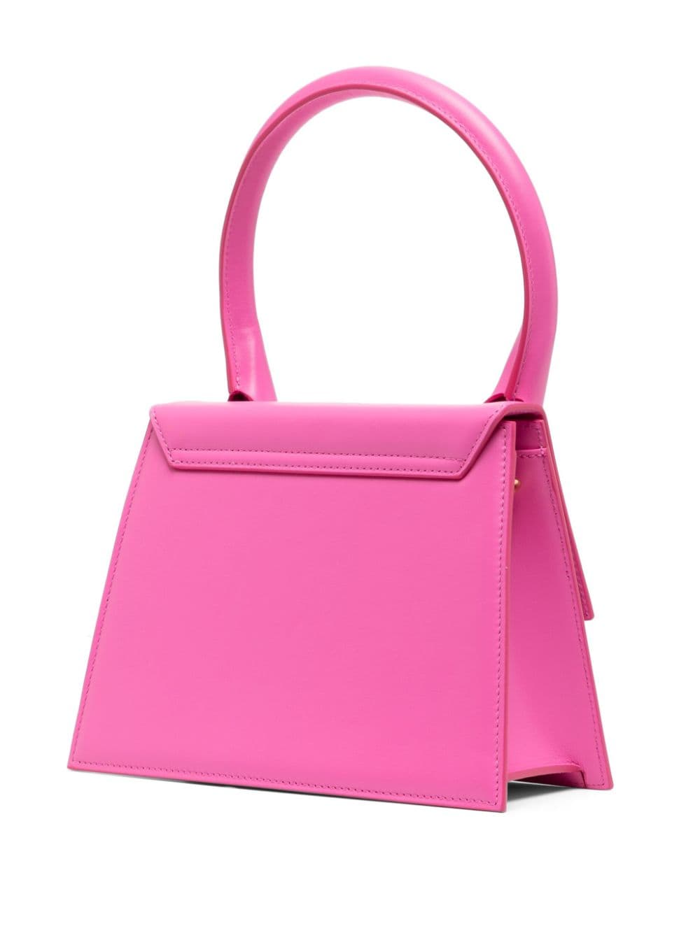 JACQUEMUS Bubblegum Pink Leather Handbag with Detachable Shoulder Strap
