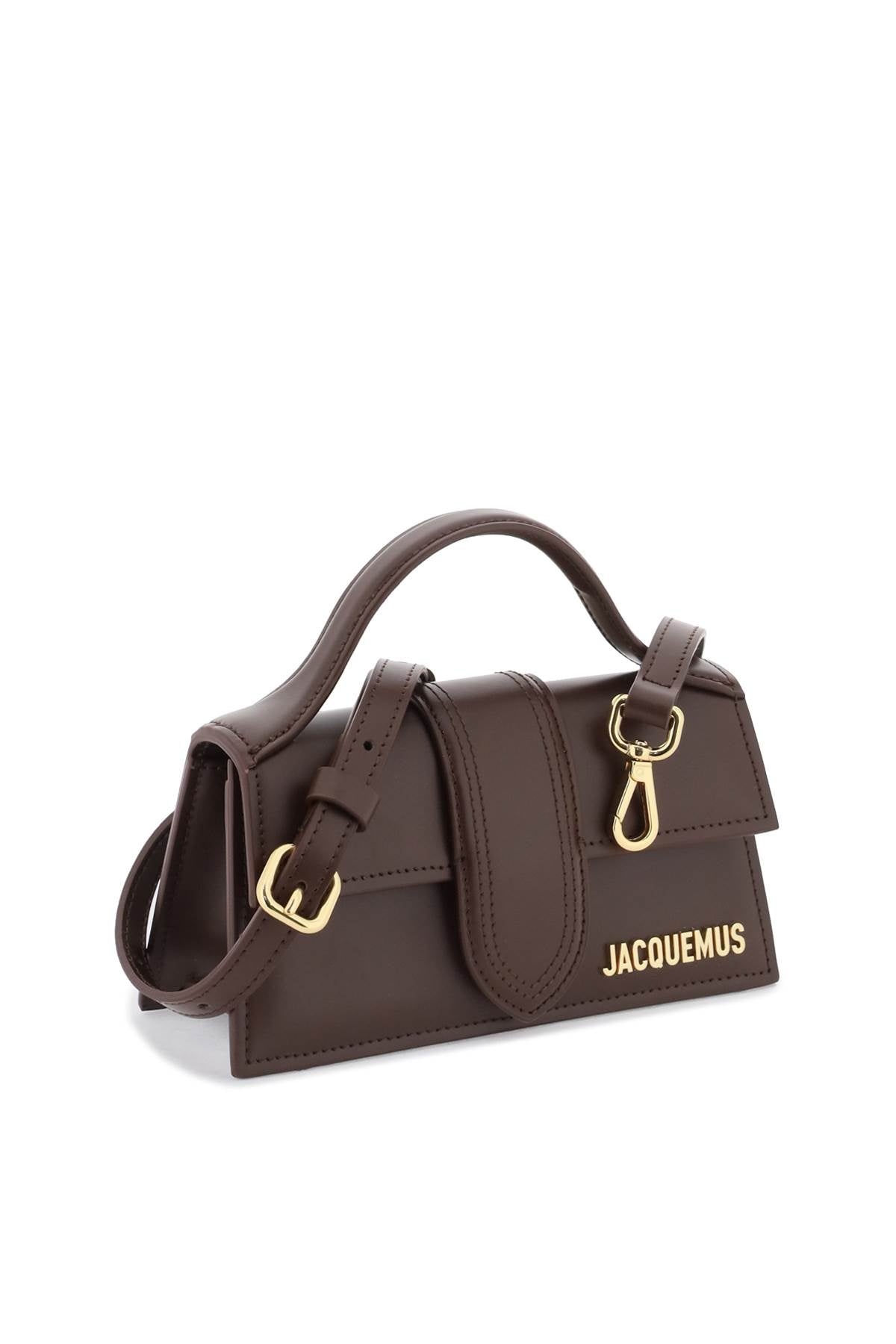 JACQUEMUS Chic Mini Leather Handbag with Gold Details and Convertible Strap - Brown