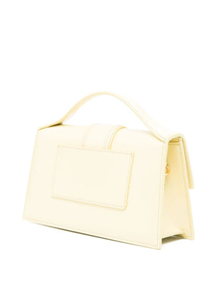 JACQUEMUS Yellow Leather Tonal Stitching Handbag for Women SS24 Collection