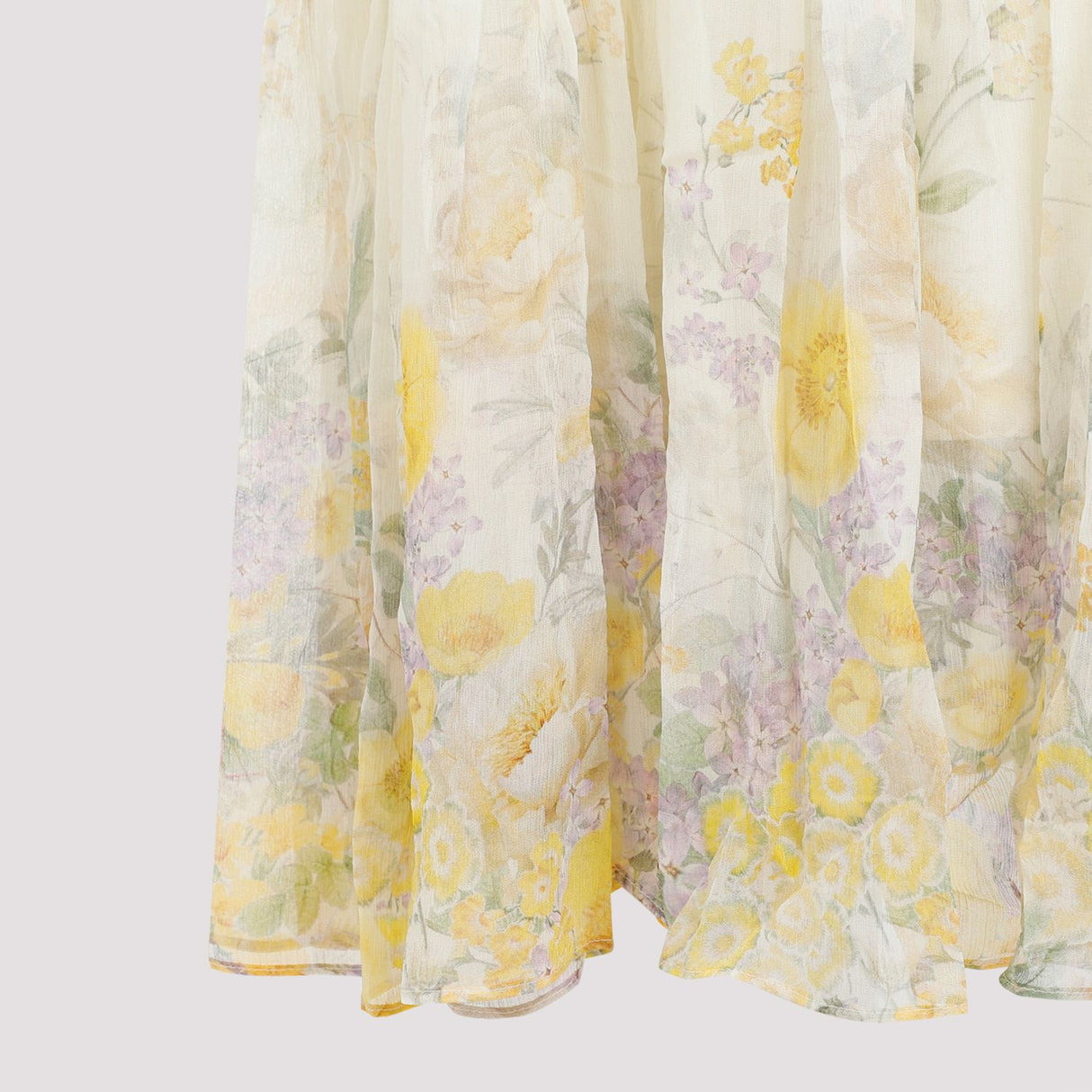 ZIMMERMANN Yellow Floral Print Midi Dress for Women