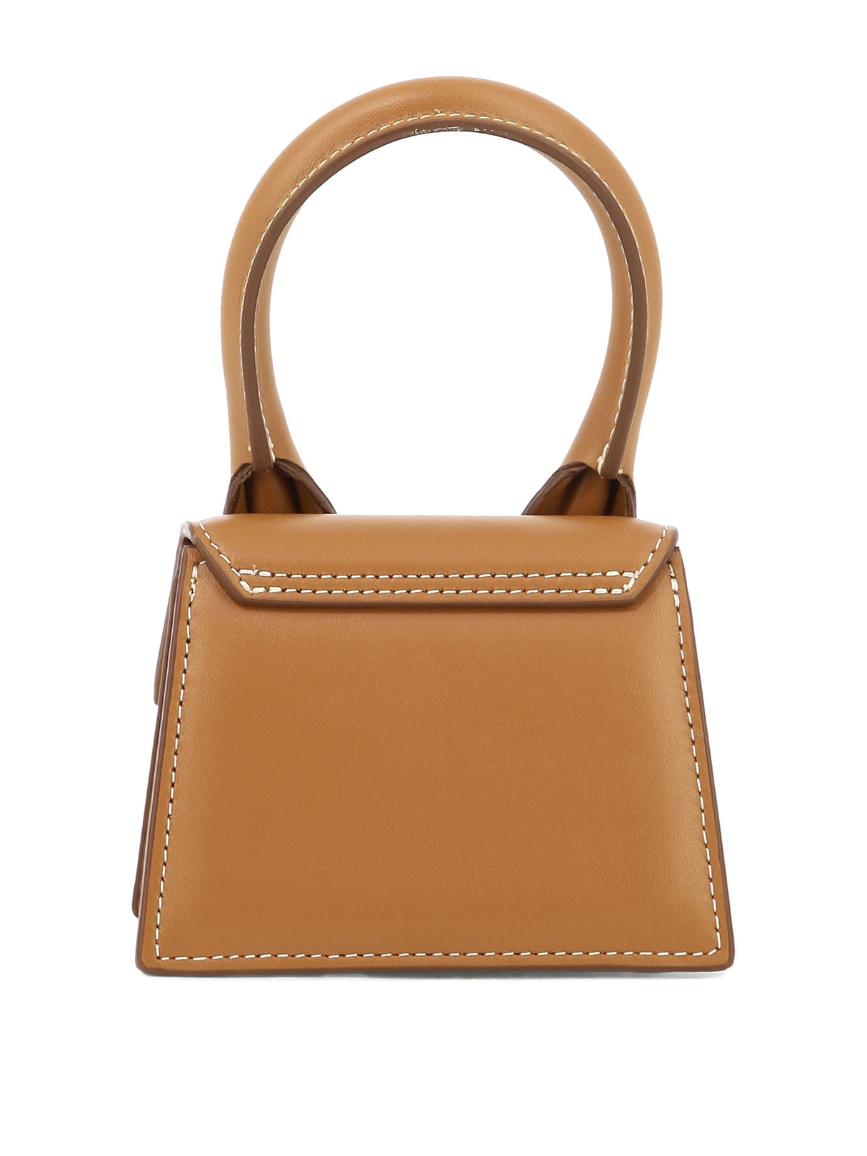 JACQUEMUS Stylish Men's Brown Leather Top-Handle Handbag