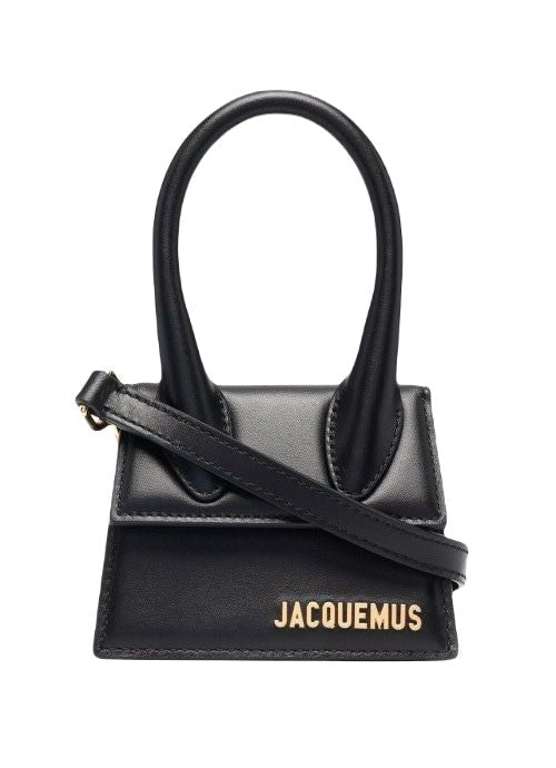 JACQUEMUS Chic Top-Handle Leather Handbag for Women in Black
