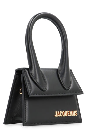 JACQUEMUS Chic Top-Handle Leather Handbag for Women in Black