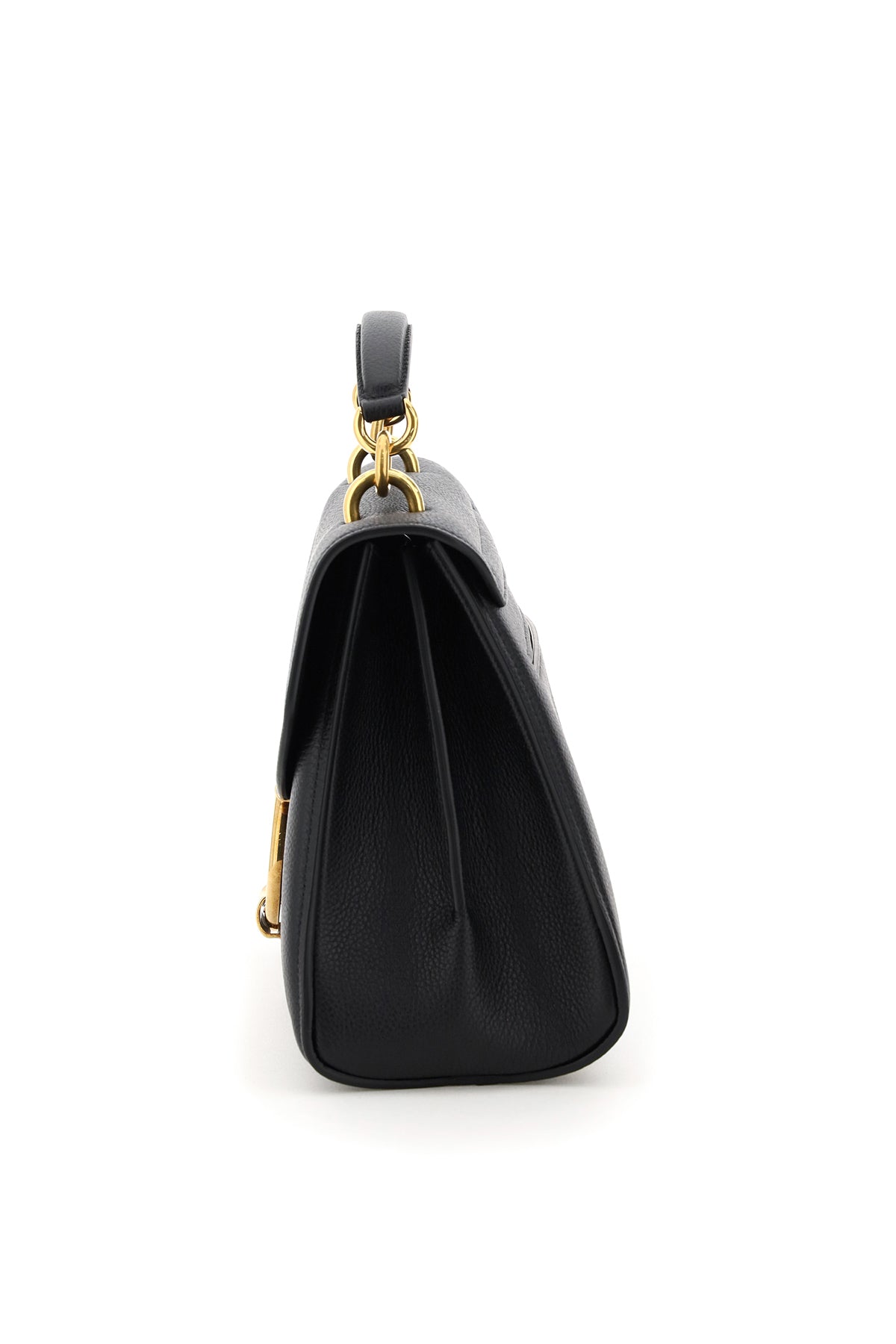 FERRAGAMO Black Leather Gancino Hook Handbag for Women - SS24 Collection