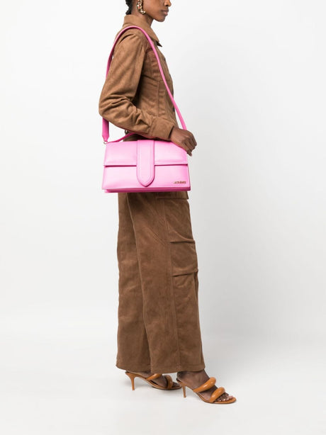 Fuchsia Pink Cow Leather Tote Handbag for Women