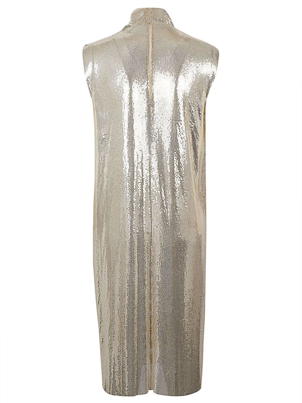 MAX MARA SPORTMAX Glamorous Metallic-Knit Mini Dress for Women in Shimmering Gold