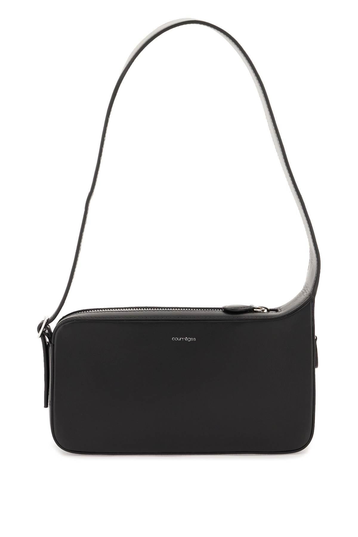 COURREGÈS Sleek and Sophisticated Black Leather Crossbody Handbag