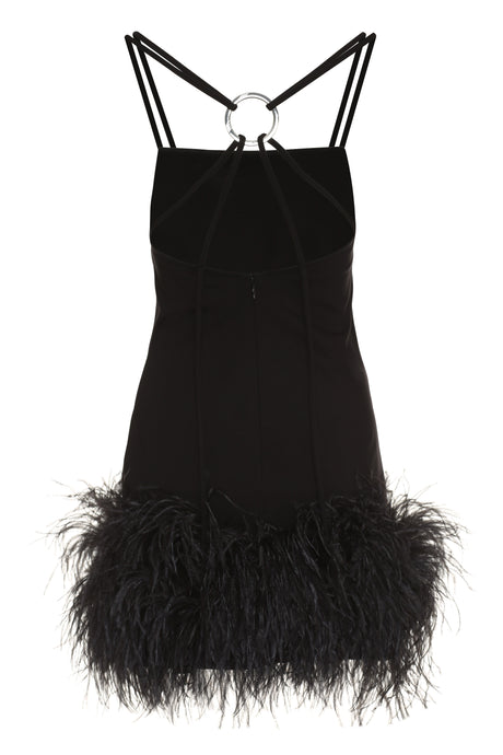 THE ATTICO Elegant Black Feather Dress for Women