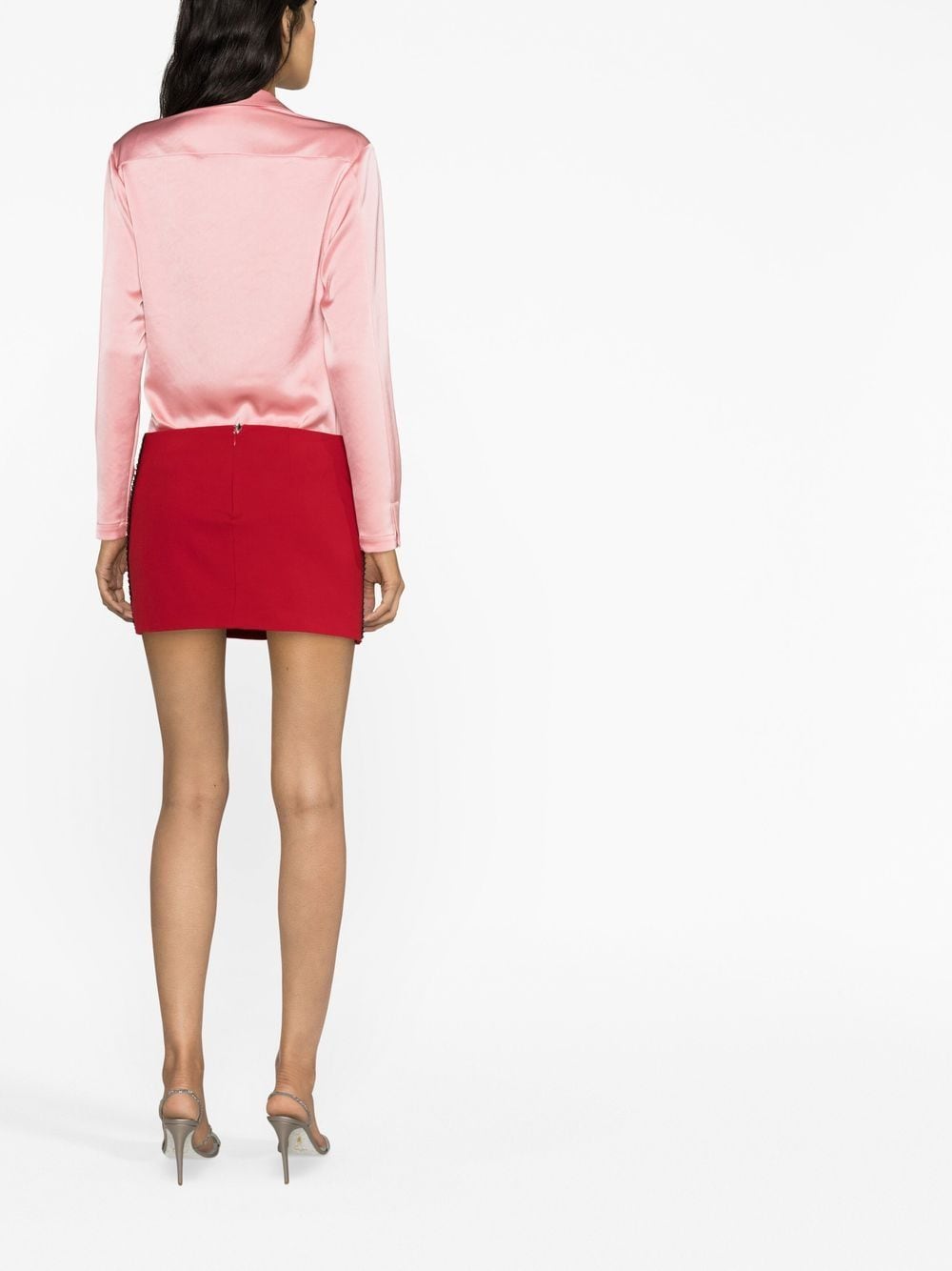 THE ATTICO Red Sequin Miniskirt for Women - Spring/Summer 2023