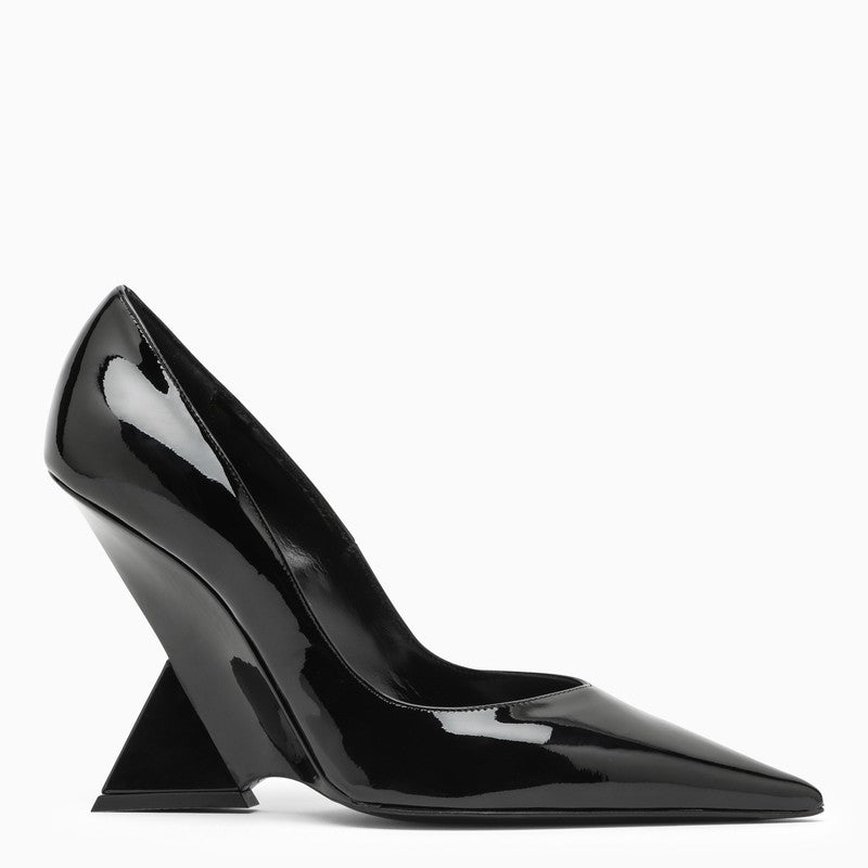 THE ATTICO Black Patent Leather Pointed Pumps