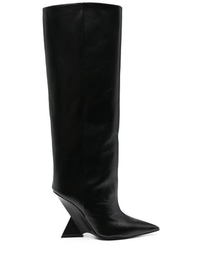 经典黑色女式皮靴 - FW24系列