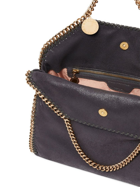 STELLA MCCARTNEY Charcoal Grey Whipstitch Chain Trim Handbag for Women