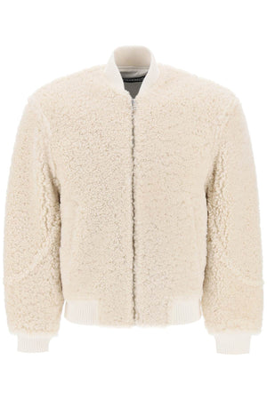 JACQUEMUS Men's White Shearling Bomber Jacket - FW23 Collection
