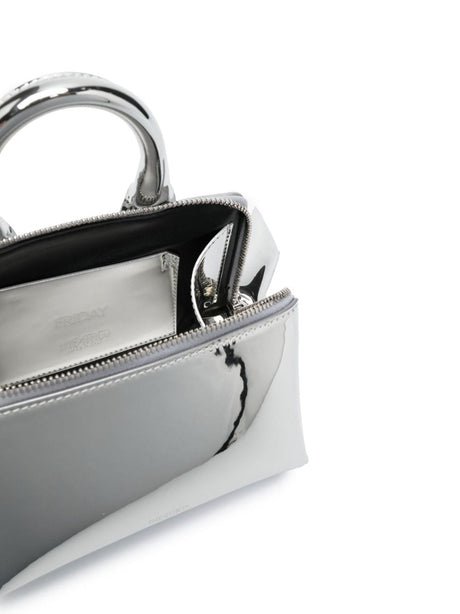 THE ATTICO Gray Laminated Crossbody Handbag for Women by FW23