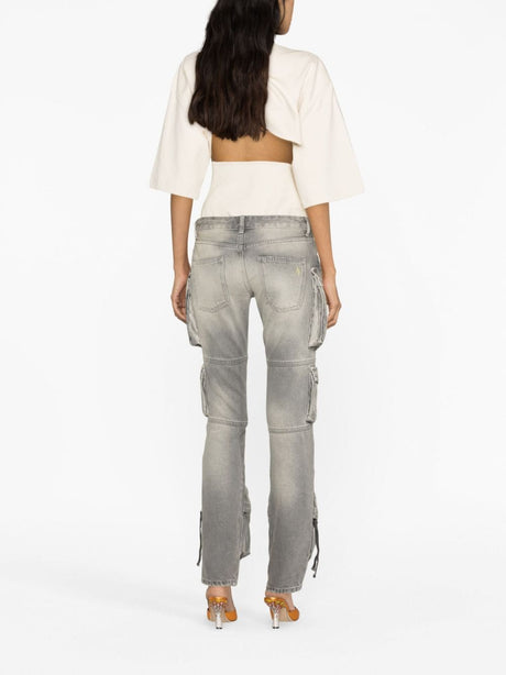 THE ATTICO Grey Jean Pants for Women - FW23 Collection