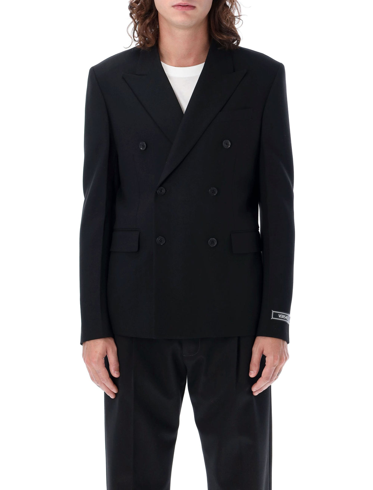男士双排扣黑色西装外套 - FW23系列