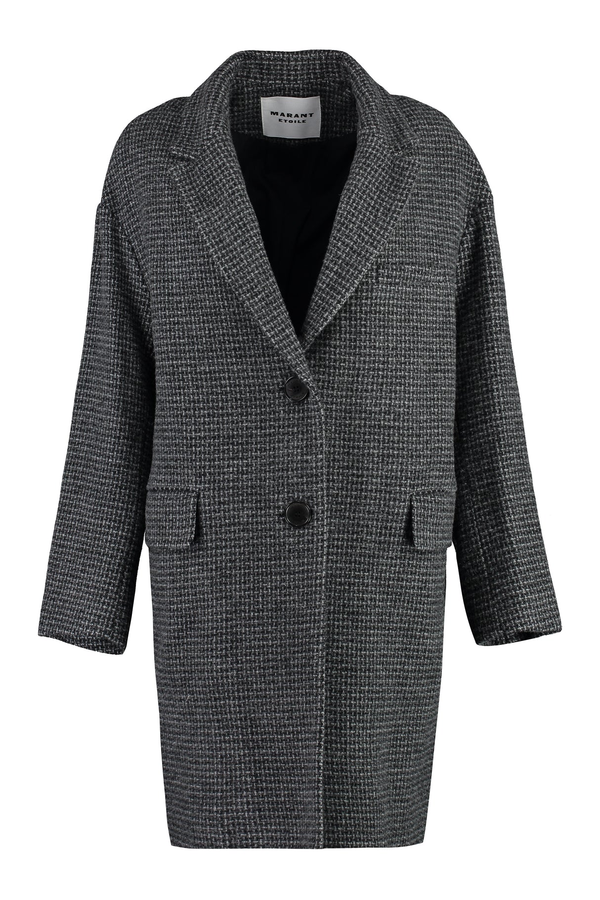 女士羊毛单扣灰色夹克 - FW24
