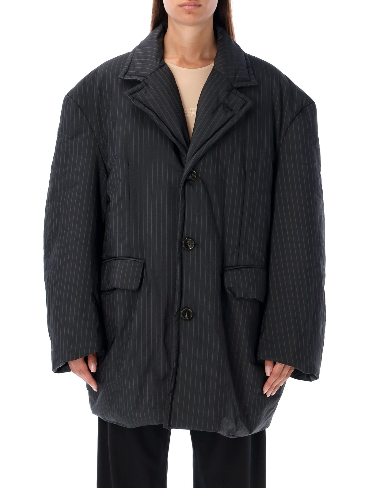 MM6 MAISON MARGIELA Black/Grey Oversized Puffer Jacket