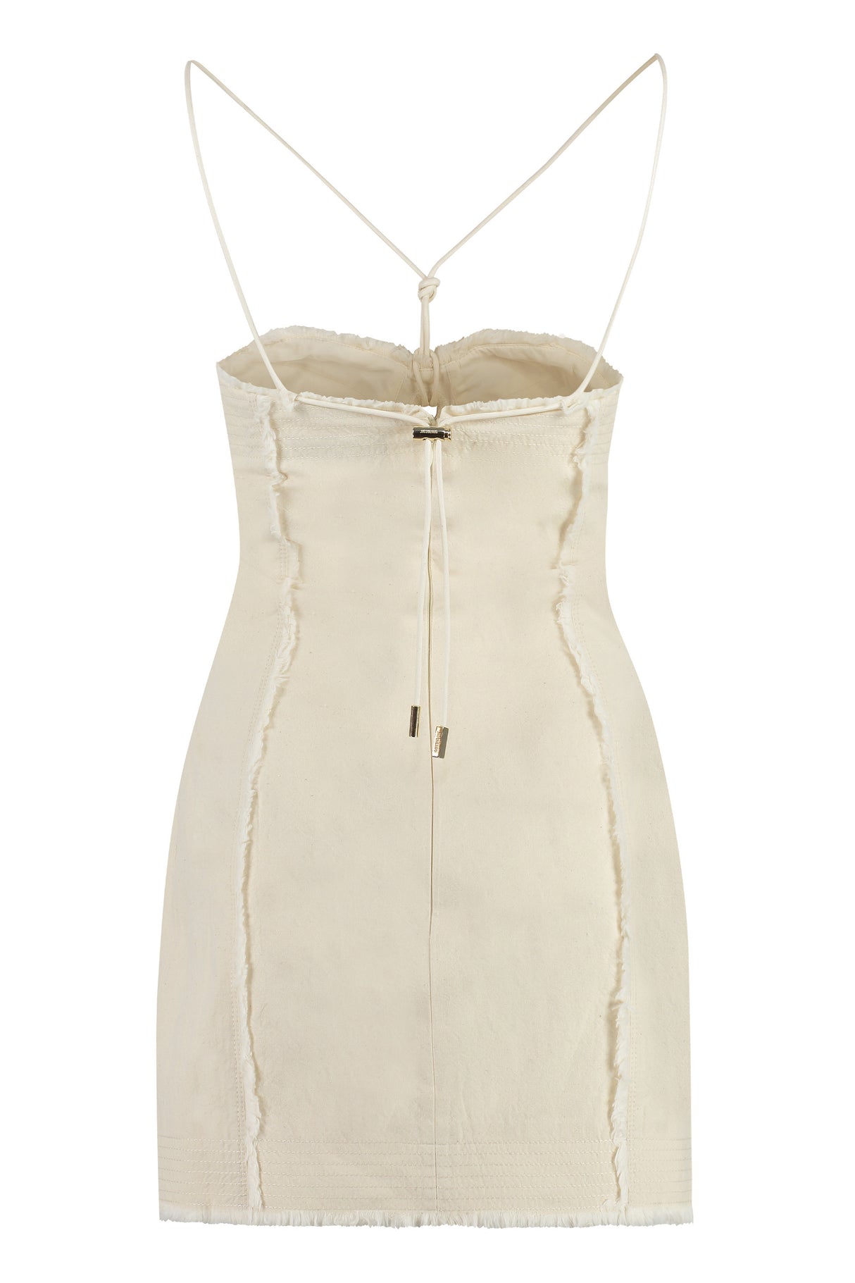 白色100%棉質連身裙女裝-可調節肩帶及帶褶皺的甜美聖心領
