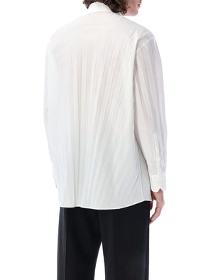 VALENTINO GARAVANI Men's Pleated Cotton-Blend Shirt in White for SS23