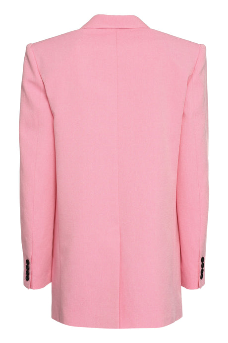 ISABEL MARANT Pink Viscose-Cotton Blend Blazer for Women - Double-Breasted, Padded Shoulders, Back Slit Hem - SS23 Collection