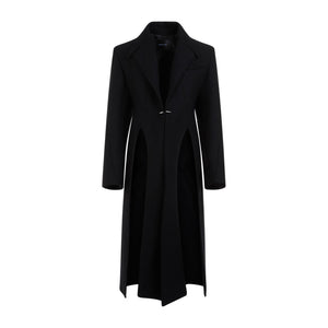 女士黑色羊毛外套 - FW23系列