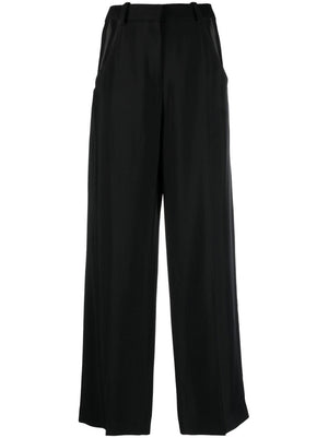 MUGLER Sleek Cut-Out Trousers in Crisp Black for Women