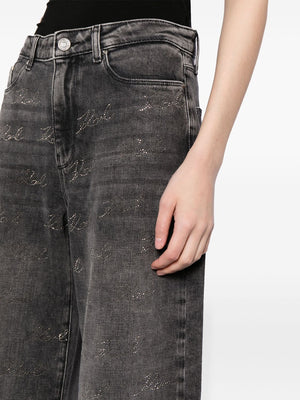 KARL LAGERFELD WIDE-LEG SPARKLE Jeans