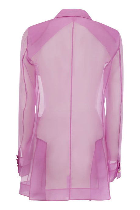 MAX MARA Double-Breasted Women's Silk Blazer in Pink for SS24