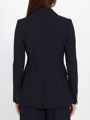 MAX MARA Navy Wool Jacket for Women - Slim Fit, Peaked Lapels, Double-Breasted Closure
