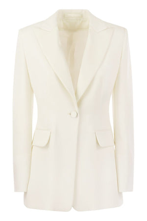 SS24女士白色优雅单排扣晚礼服外套