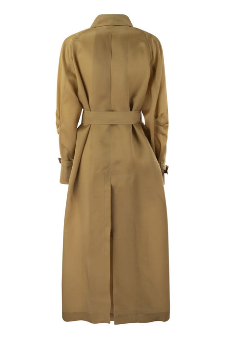 MAX MARA Triple Pure Silk Trench Coat in Leather for Women - SS24 Collection