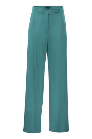 MAX MARA High-Waisted Silk Trousers with Flare Silhouette and Side Slits for Women
