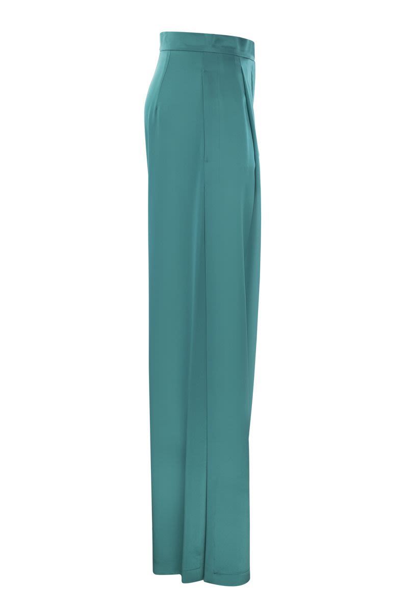 MAX MARA High-Waisted Silk Trousers with Flare Silhouette and Side Slits for Women