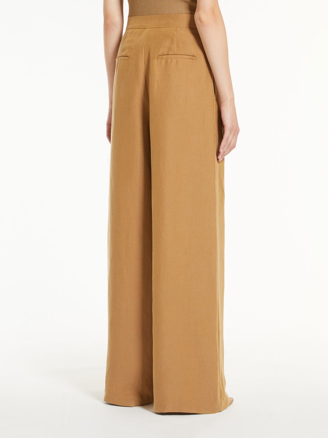 MAX MARA Light and Airy Trouser for Women - Linen and Silk Blend in Neutral Arena Shade