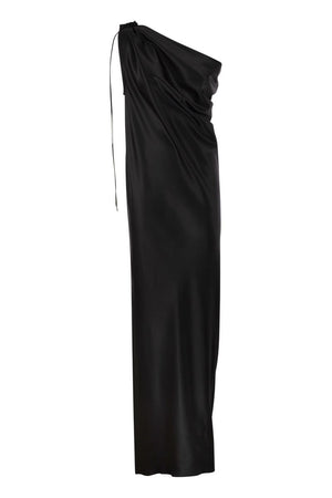 MAX MARA Elegant One-Shoulder Silk Satin Dress for Women
