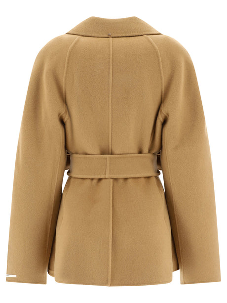 MAX MARA SPORTMAX Beige Cashmere Blend Wrap Jacket for Women - SS24 Collection