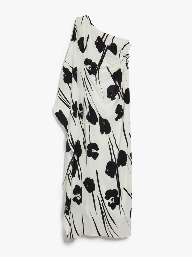 MAX MARA Floral Silk Dress for Women in Pure White - SS24 Collection