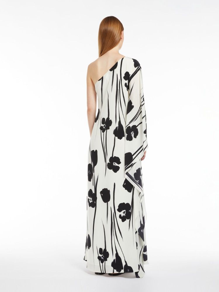 MAX MARA Floral Silk Dress for Women in Pure White - SS24 Collection